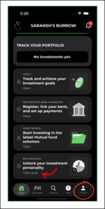 On the home page, you can click on ‘Risk Profiling’ tab