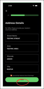 Step 3 is ‘Address Details’, click on ‘Next’
