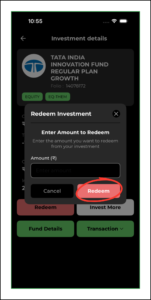 In order to 'Redeem', once you confirm the amount, a notification will be sent to your distributor for approval