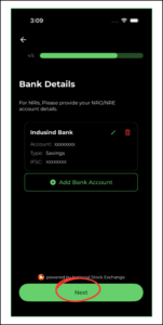 Step 4 is ‘Bank Details’, click on ‘Next’