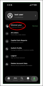 Click on ‘Discover your Investment Personality’